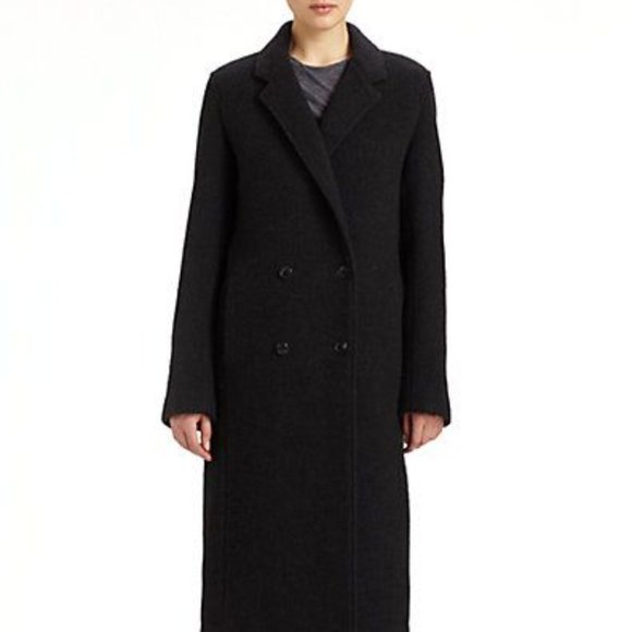T by Alexander Wang Designer Charcoal Wool Coat - Picture 2 of 12